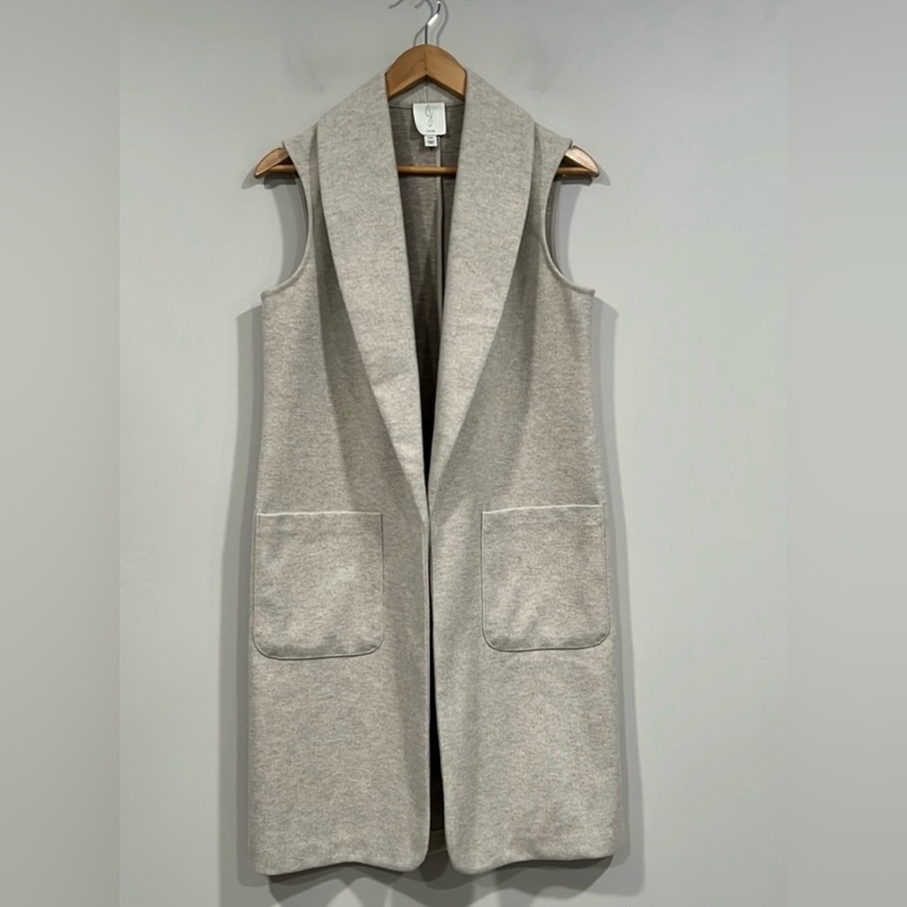 Joie Tan Open Front Duster Vest S